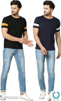 Tazo Cotton T-Shirts For Men - M, Cotton Blend, Multipack :2